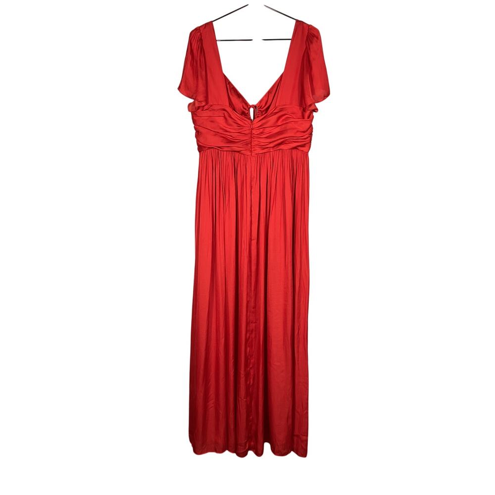 J.Crew Collection Red Polyester Flutter-Sleeve Ma… - image 3